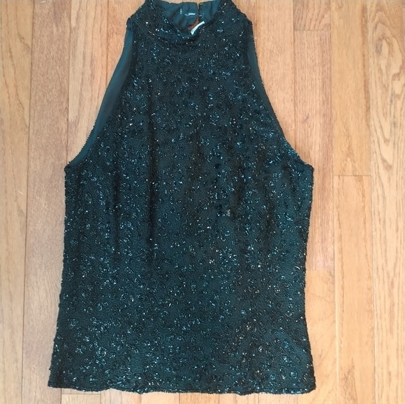 elegantissimo Tops - Elegantissimo Firenze Silk Beaded Black Special occasion Top S